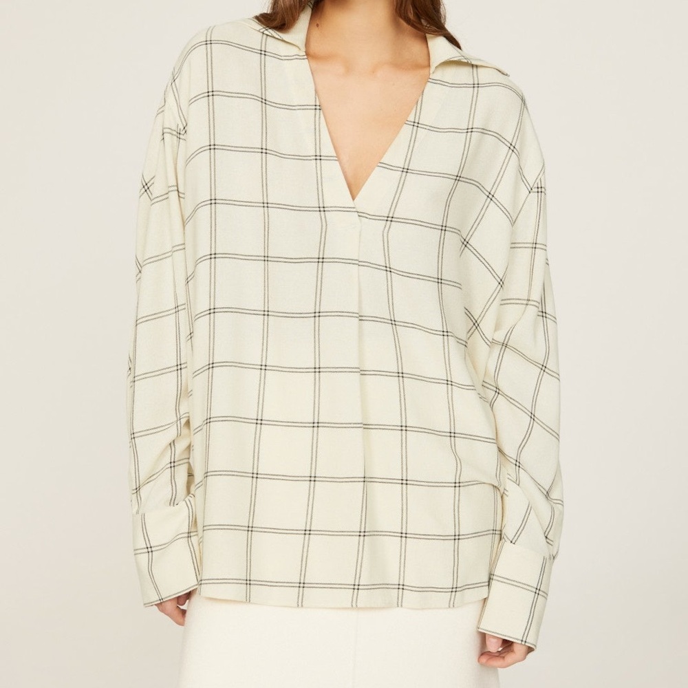 Vince printed wool blend top